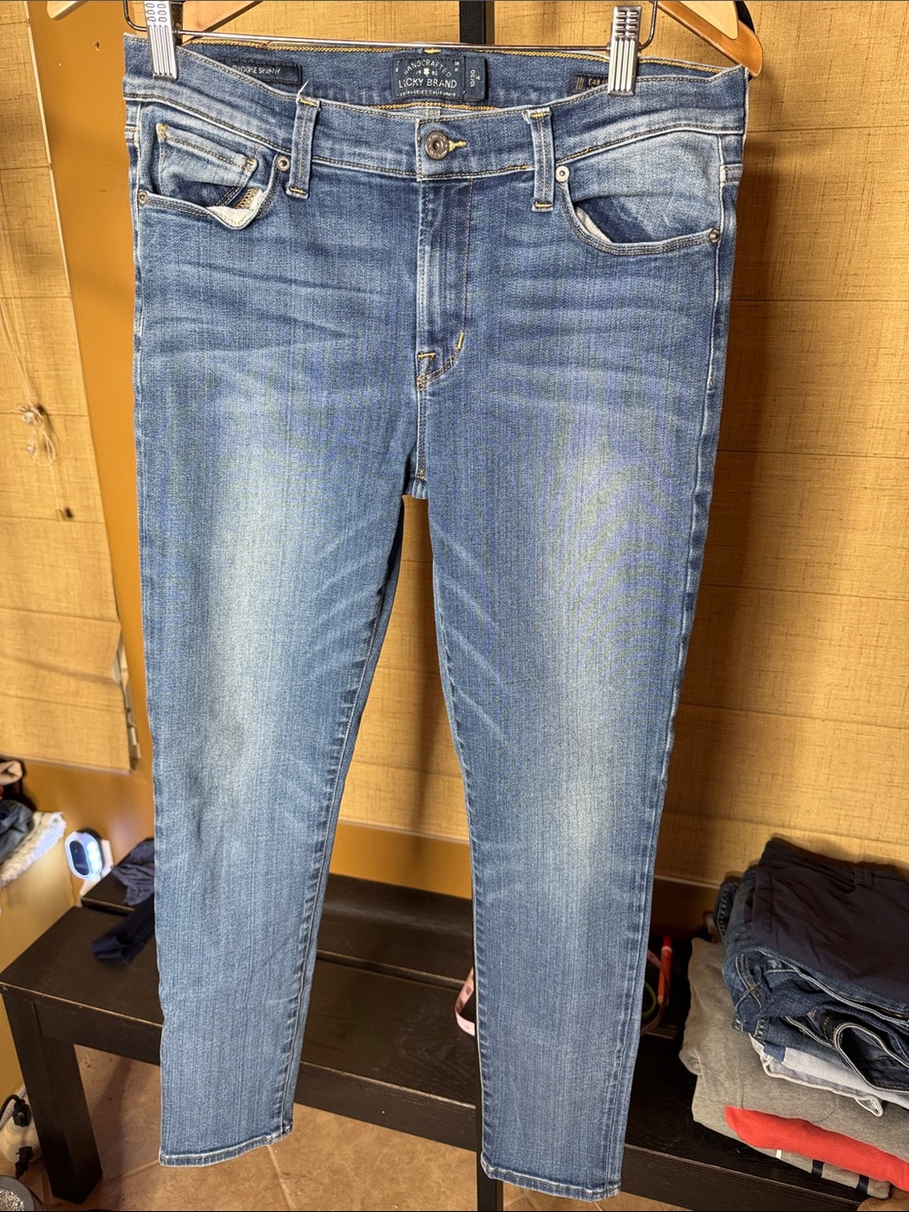Lucky Brand Brooke Skinny Santa Rosa Faded Blue Jeans Size 10/30 Candiani Denim - Picture 6 of 13